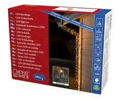 Konstsmide 3645-800 Micro LED Lichterkette / für AuÃen (IP44) / VDE geprüft / 24V AuÃentrafo / 500 bernsteinfarbene Dioden / schwarzes Kabel