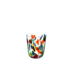 Leonardo Trinkglas Portofino, Wasserglas-Set mit eingearbeitetem Bunt-Glas, Gläser-Set mit 330-ml Füllvolumen, 4-teilig, 020846