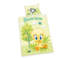 Herding 2414037063 Bettwäsche Looney Tunes, Kopfkissenbezug, 40 x 60 cm und Bettbezug, 100 x 135 cm, renforce