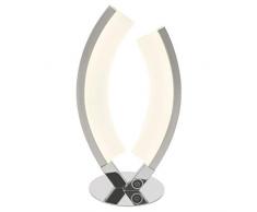 Brilliant Slide LED Tischleuchte 41cm mit Touchdimmer eisen/chrom/weiß 640 Lumen, LED integriert