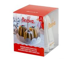 Decora 0062684 Backform für Mini-Pandoro, eloxiertes Aluminium, 7.5 X 6.5 cm, 3 Stück