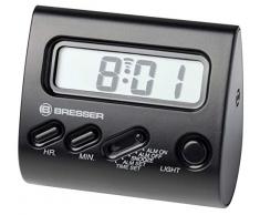 Bresser Wecker Yo-Yo mit LCD Display, Hintergrundbeleuchtung, Alarm und Tipp-Funktion zur Aktivierung/Deaktivierung der Schlummerfunktion, schwarz