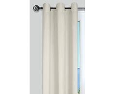 Lovely Casa R64689018 Nelson Vorhang mit Ösen, Polyester, 135 x 240 cm, Ecru