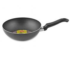 Ballarini Firenze Wok, Antihaftbeschichtung mit Griff, Rund, Aluminium, Anthrazit, 24 cm