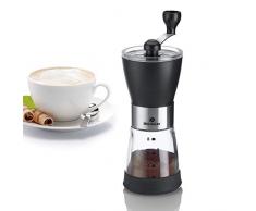 Westmark Kaffeemühle, Handmühle, Bis zu 8 Tassen, Glas/Edelstahl/Keramik, Brasilia Negro, Silber/ Schwarz, 24922260