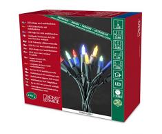 Konstsmide 6310-520 LED Minilichterkette / für Innen (IP20) 230V Innen / One String / mit 8 Funktionen, Steuergerät und Memoryfunktion / 140 bunte Dioden / grünes Kabel