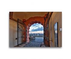 Premium Textil-Leinwand 75 x 50 cm Quer-Format Zitadelle Haupttor | Wandbild, HD-Bild auf Keilrahmen, Fertigbild auf hochwertigem Vlies, Leinwanddruck von Petrus Bodenstaff