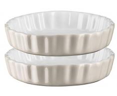 Mäser 931128 Serie Kitchen Time, Tarteform, Quicheform, kratz- und schnittfest, 2er-Set, Ø 16,5 x 3 cm, Keramik, Grau