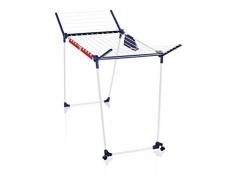 Leifheit Standtrockner Pegasus 180 Solid Plus Mobile mit 360° Rollen, Wäscheständer mit stabilem Stand, Flügelwäschetrockner für lange Wäschestücke