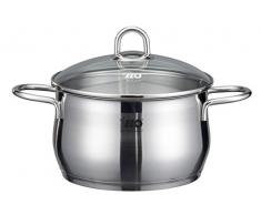 ELO Fleischtopf Platin mit Glasdeckel Ø20 cm, Edelstahl, Silber, 20 cm