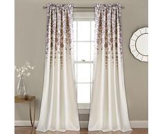 Lush Decor 16t000557 Weeping Blumen Verdunkeln Fenster Vorhang Panel-Set, 213,4 x 132,1 cm, türkis/Tangerine, violett/grau, 84 x 52 + 2 Header