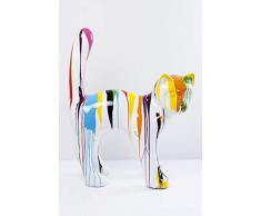 Kare Design Deko Objekt Cat XL Weiss Colore, große Dekokatze, XXL Dekoobjekt, Weiß - Bunte Figur für den Außen - und Innenbereich, Eyecatcher für den Garten (H/B/T) 195x70x155