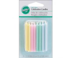 Wilton Geburtstagskerzen, rund, sanfte Farben