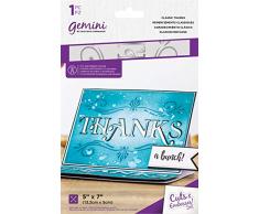 Crafters Companion GEM-CEF-CTHA Gemini – 12,7 x 17,8 cm geschnittener und geprägter Ordner – klassischer Dank, durchsichtig, 13 x 18 cm