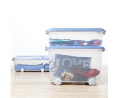 TATAY 1151107 - Aufbewahrungsbox für unter das Bett mit Rollen, 63 l