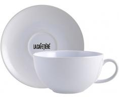 Creative Tops La Cafetiere Cappuccino-Tasse und Untertasse aus Steingut, Weiß