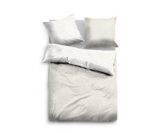 TOM TAILOR 0069903 Satin Bettwäsche Garnitur mit Kopfkissenbezug (Baumwolle) 1x 200x200 cm + 2X 80x80 cm, Taupe