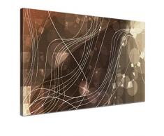 LANA KK - Leinwandbild Connect Used abstraktes Design auf Echtholz-Keilrahmen â Fotoleinwand-Kunstdruck in gold, einteilig & fertig gerahmt in 100x70cm