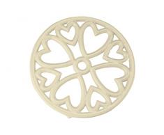 Apollo Mini Rund Gusseisen Untersetzer, cremefarben