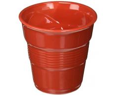 REVOL 636513/4 RGO0118 Set of 4 Cappuccino Crumpled Tumblers, 6.25oz, Pepper Red