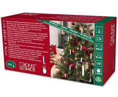 Konstsmide 1910-100 LED Baumbeleuchtung mit Fernbedienung (2xAAA 1.5V (inkl.) / 10 weiße Kerzen / für Innen (IP20) / Batteriebetrieben: 10xAA 1.5V (inkl.) / 10 warm weißen Dioden