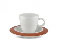 Alessi TAC1/76SCU Set, bestehend aus zwei Tassen mit Untertassen, Porcelain, weiß