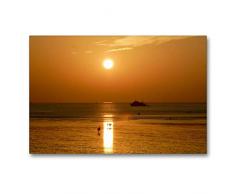 Premium Textil-Leinwand 90 x 60 cm Quer-Format Sonnenuntergang bei BÃ¼sum | Wandbild, HD-Bild auf Keilrahmen, Fertigbild auf hochwertigem Vlies, Leinwanddruck von Lothar Reupert