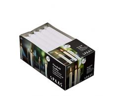 Spaas 20 Haushaltskerzen Spitzkerzen Paraffinwachs weiß D 19mm x H 180mm