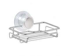 iDesign 27775EU Turn-N-Lock Seifenschale mit Saugnapf, 14,5 cm x 11,5 cm x 7,5 cm, silber, edelstahl