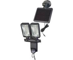 Brennenstuhl LED-Strahler Duo Premium SV / LED-Leuchte für außen mit Bewegungsmelder (IP44, inkl. Solar-Panel und Akku, 12 x 0,5 W) Farbe: anthrazit