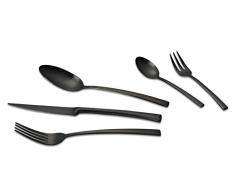 Echtwerk Tafelbesteck Avelino 30 teilig, Edelstahl 18/10, Schwart mattiert, 24, 5 x 4, 8 cm, 30 Einheiten