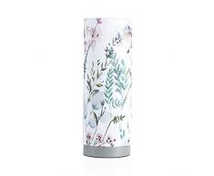 Pauleen Flowery Romance Tischleuchte max. 20W Tischlampe für E14 Lampen Nachttischlampe Weiß Grün Rosa Blau 230V Stoff/Beton ohne Leuchtmittel 48004