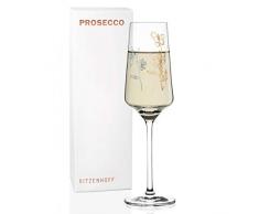 RITZENHOFF Prosecco Proseccoglas von Marvin Benzoni (Orchids), aus Kristallglas, 233 ml, mit echtem Gold und Platin