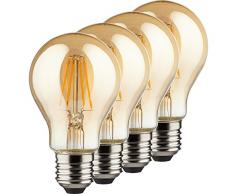 MÜLLER-LICHT Retro-LED Lampe, Birnenform, Glas, E27, 4.5 W, Gold, 4er Set, 4 Stück