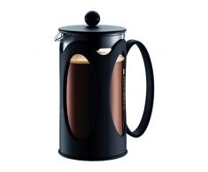 Bodum kenya Kaffeebereiter (French Press System, Permanent Edelstahl-Filter, 1,0 liters) schwarz