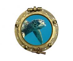 Graz Design 721050_30 Wandsticker Wandtattoo Wandaufkleber Wohnzimmer Bullauge SchildkrÃ¶te Wasser (GrÃ¶Ãe=32x30cm)