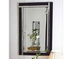 MirrorOutlet Schwarz und Silber abgeschrägten Venezianischer Wandspiegel 3 Ft X 2 Ft (91 x 61 cm)