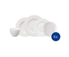 vivo by Villeroy & Boch Group - Basic White Kombi-Set, 30 tlg., 750 ml, Premium Porzellan, spülmaschinen-, mikrowellengeeignet, weiß