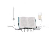 Relaxdays Badewannenablage Buchstütze, ausziehbares Badewannentablett mit Accessoires, Metall, HBT: 22x92x21cm, silber