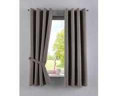 Gardinenbox Vorhänge Blickdicht »Newyork« Taupe HxB 160x140 cm 2er-Pack Thermo-Gardinen Verdunkelungsvorhang Blackout Ösen schalldämmend ÖKOTEX UV-Schutz Raffhalter, 201920600-2