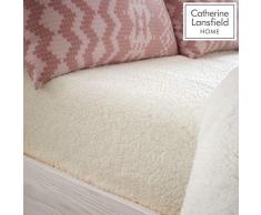 Catherine Lansfield So Soft Sherpa Spannbetttuch, cremefarben, Einzelbett