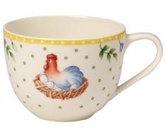 Villeroy & Boch Spring Awakening Kaffeetasse Henne, 230 ml, Premium Porzellan, Gelb/Grün/Rot