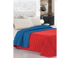 Elegant Italian Bed Linen Tagesdecke Sommer 170 x 270 cm rot/blau