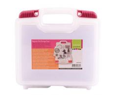 Vaessen Creative Magnetische Aufbewahrungsbox für Stanzschablonen und Prägeschablonen, Aufbewahrungsdose aus Kunststoff zum Transportieren und Verstauen von Stanzformen aus Metall 24,5 x 25,4 x 7,5 cm