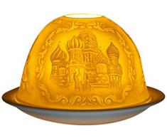 Himmlische Düfte Geschenkartikel GmbH Moskau Windlicht, Porzellan, Weiss, 12x12x8 cm