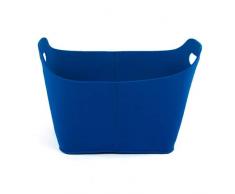 1buy3 Filzkorb oval, aus extra dickem Filz, Blau, 36 x 28 x 25 cm