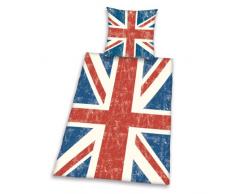 Herding 445944050412 Bettwäsche Union Jack, Kopfkissenbezug: 80 x 80 cm und Bettbezug: 135 x 200 cm, 100% Baumwolle, Renforce