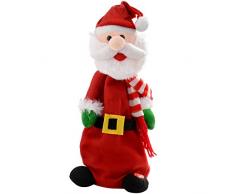 WeRChristmas Springender und singender Weihnachtsmann, Deko, 35 cm, Mehrfarbig