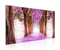 Bilder Wald Landschaft Wandbild Vlies - Leinwand Bild XXL Format Wandbilder Wohnzimmer Wohnung Deko Kunstdrucke Violett 1 Teilig - MADE IN GERMANY - Fertig zum Aufhängen 605612b