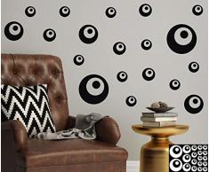 Kleb-drauf - 19 Retro-Punkte - Aufkleber zur Dekoration von WÃ¤nden, Glas, Fliesen